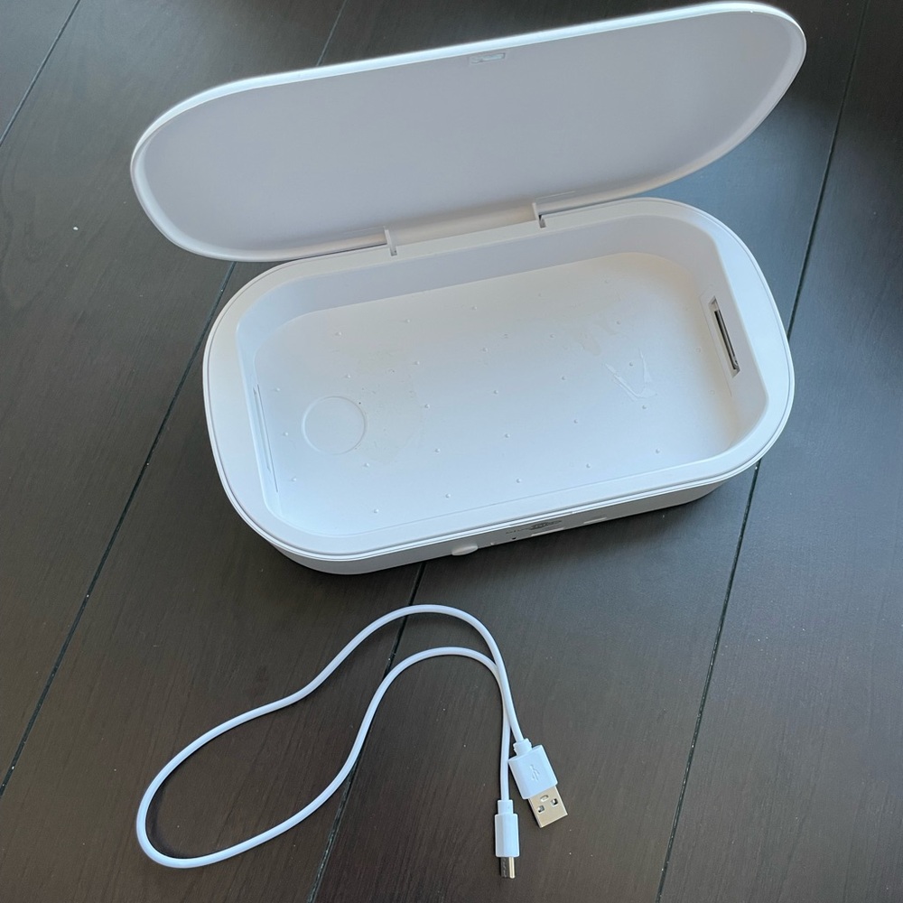 White UV Sanitizer Box with USB Cable by Bluehive